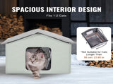 Heated Cat House, Outdoor Kitty Shelter with Adjustable Temperature and Timer, 600D Oxford Cloth V952-FWSBYMBHSNJB0APUQV3