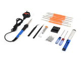 Electric Soldering Iron Kit with Solder Tips 180500&degC Adjustable DIY Welding Repairing ToolUK 220V V1294-YM0901-3117210128511