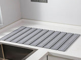 Light Gray Square Engraved Inner Frame Foldable Diatomaceous Earth Drying Mat - Super Absorbent, V888-ELOSUNG17209