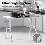 Cefito Stainless Steel Kitchen Benches Work Bench Food Foldable 430 SSKB-430S-FLD-48