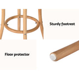 Artiss Bar Stools Set of 3 Kitchen Wooden Bar Stool Dining Chair 65cm BA-L-RA-B13-NAX3