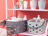 2 Pack Portable Shower Caddy Tote Plastic Storage Basket with Handle Box Organizer Bin for Bathroom, V1258-DP02-F-959