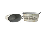 Set 2 Oval Organic Market Planter Storage Buckets 38cm V637-11043BKT