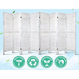 Artiss 8 Panel Room Divider Screen 326x170cm Louver White RD-B-0539-8P-WH