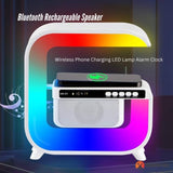 Bluetooth Rechargeable Speaker - Wireless Phone Charging LED Lamp Alarm Clock V238-SUPDZ-40832907182160
