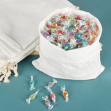 50Pcs 20X30cm Drawstring Storage Bags Calico Bags Linen Tote Gift Bag Bulk V201-W12783644
