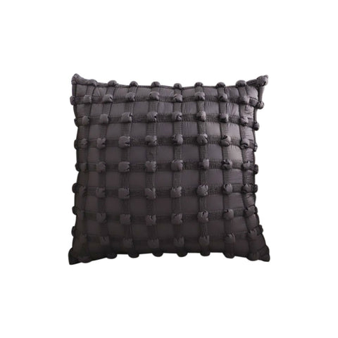 SOGA 50cm Black Medieval-style Puff Rivet Square Product Throw Pillow FRENCHCUSHION214