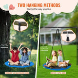 Tree Swing, 40 Inch Saucer Swing, 750lbs Weight Capacity, 900D Oxford Fabric Swing Seat with 2 Tree V952-LSFDQQLSFD409Q7D1V0