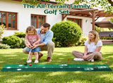 Keezi Kids Golf Putting Game Set with Golf Club, Putting Mat, 12 Balls, 3 Target Holes, Indoor KGS-D12-GR