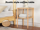 Artiss Coffee Table 2-Tier Round Wood FUR-Z-COF-01-WD