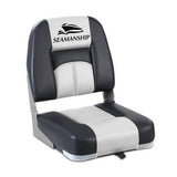 Seamanship 2X Folding Boat Seats Marine Seat Swivel Low Back 10cm Padding Grey BS-86520-5-GR