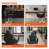 VEVOR Salon Chair, Hydraulic Recliner Barber Chair for Hair Stylist, 360 Degrees Swivel 90&deg;-130&deg; V952-SLYZ2534485YD92F0V0