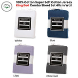 Revive 100% Cotton Jersey Combo Set Charcoal King V442-ATX-FITTEDSS-COTTONJERSEY-CHARCOAL-KI