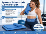 Dry and Breathable Sports combination-Blue Running Waist Belt and Blue 152*76cm and 80*40cm V888-ELOSUNG53775