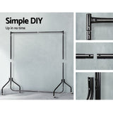 Artiss Clothes Rack Airer Coat Stand 6FT Rail Wheels DIY-CR-605-BK
