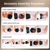 White Portable Espresso Coffee Machine - Universal 3-in-1 Capsule, Coffee Powder, and Espresso Maker V888-ELOSUNG12241