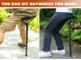 Ultra-Portable Folding Stool with Adjustable Height, Featherlight 340g Design, Load-Bearing 125kg, V1341-ZY-4NMA8KDD-BLACK