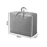 SOGA 2X Grey Plaid Super Large Storage Luggage Bag Double Zipper Foldable Travel Organiser SBOX203X2