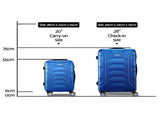 Wanderlite 2Set 20-28 Inch Luggage with TSA Lock Spinner Carry On Hard Shell Travel Suitcase Luggage LUG-ABS-BOS-2SET-BU