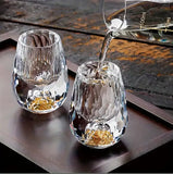 6PCS 15ml Gold Foil Shot Glass, High Transparency Glass with Diamond Cut, Reusable Spirit Glass for V1232-JBJB-001