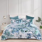 Bianca Woodbury White Botanical Printed Bedspread Set Double V442-BCA-BEDSPREAD-WOODBURY-WHITE-DS
