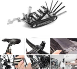 Bike Repair Tool Kit Portable, 16 in 1 Bicycle Multitool with Tire Levers Hex Spoke Wrench for Road V1366-AZ2-W-02422