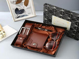 Mens 4Piece Gift Set, Wallet Belt Sunglasses Braided Bracelet, Premium Gift Box, Practical V1188-MS-820-003