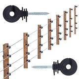 100s Black Electric Fence Insulator Screw-in Insulator Fence Ring Post Wood Post Insulator and 1 V1366-AZ2-W-05179