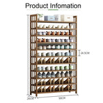 8 Tier Tower Bamboo Wooden Shoe Rack Corner Shelf Stand Storage Organizer V255-0408-08