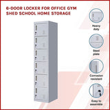 6-Door Locker for Office Gym Shed School Home Storage V63-832681