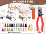 107 Pcs Key Fob Hardware Set Colorful Keychain Tassel and Key Fob Pliers for Keychain Making V1192-AZ-W-21720
