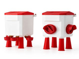 Giantz 8kg Chicken Feeder and 7L Waterer Set Large Capacity Poultry Drinker Kit FIK-FEEDER-PL-7L-RD