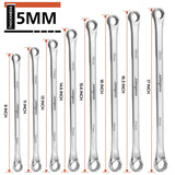 HORUSDY 8Pc Extra Long Aviation Spanner Set Double Ring Wrench 8-24mm 12 Point V465-81160