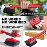 Heat-Resistant BBQ Grill Cleaning Sponge with Dual Handles for Removing Grease and Food Residue from V1189-LC-HW-00657