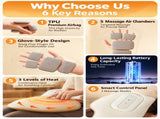 Smart Heated Hand Massager Glove with Air Compression for Home Office Relaxation, Relieves Hand V1341-ZY-4UNFP4UT-BEIGE