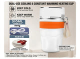USB Heated Cooling Smart Cup, Fast Cooling 010&degC Heating Up to 50&degC, Portable Thermostatic Cold V1197-JD-042301