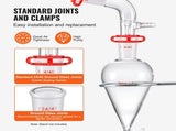 Lab Distillation Kit, 3.3 Boro Lab Glassware Distillation Kit with 24, 40 Joint, 1000ml Essential V952-SYSZLTJJPWW1LEFCIV0