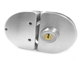 Glass Door Lock with Stainless Steel Double Bolts Swing Push, Double Sliding Security Door Lock V1192-AZ-W-3182