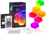 6 Pack Hexagon LED Wall Lights, Smart RGB Honeycomb Lights with APP & Voice Control, Music Sync V1188-MS-309-022