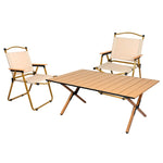 Levede Folding Camping Table Chair Set Oak OD1046