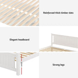 Artiss Bed Frame Double Size Wooden Platform with 2 Storage Drawers White RIO WBED-D-004D-137-DRAW