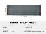Dump Truck Mesh Tarp, 6 x 14 ft, PVC Coated Black Heavy Duty Cover with 5.5" 18oz Double Pocket, V952-KCPVC6X1418OZJELJV0