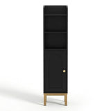 Artiss 2X Bathroom Storage Cabinet Floor Organizer Toilet Corner Adjustable Black FURNI-G-BATH-AZ01-BKX2