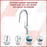 Kitchen Laundry Bathroom Basin Sink Pull Out Mixer Tap Faucet in Chrome V63-847981