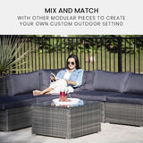 LONDON RATTAN 1 Seater Outdoor Sofa Modular Lounge Chair, Grey V219-FURODRLONAAG4