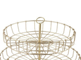 2 Tier Fruit Basket Iron Round Golden Nordic Household Snack Storage Tray for Party Desktop Kitchen V1294-YM0717-3115220084911