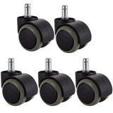 5-Piece 2-Inch Office Chair Replacement Rubber Wheels - Universal Heavy-Duty Casters V1192-D12
