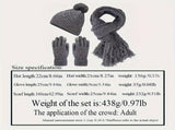 Women'S Winter Accessories Woolen 3 Piece Set Knitted Hat Scarf Touch Screen - Khaki - Size L V1347-939-54875-KHK-L