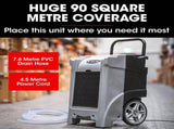 Baumr-AG 90L/day Commercial Air Dehumidifier for Mould, Portable, Stackable, LCD Display, Wheels V219-SPCAIRBMH90A