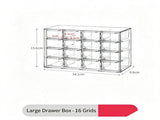 Clear 16 Grid Large Cosmetic Storage Box, Multi-Grid Acrylic Vanity Organiser V1221-XM-LB3192-GM131